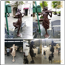 銷(xiāo)售室外拉小提琴人物雕塑 