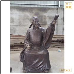 鑄銅古代人物手握書(shū)卷雕塑 鑄銅古代人物手握書(shū)卷雕塑