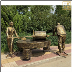 農耕磨谷子人物雕塑 農耕磨谷子人物雕塑