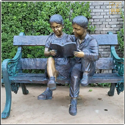 園林裝飾看書人物雕塑