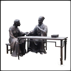 中醫號脈雕塑|中醫問診情景小品