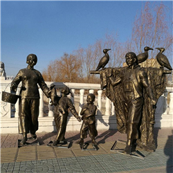 捕魚銅像 捕魚銅像